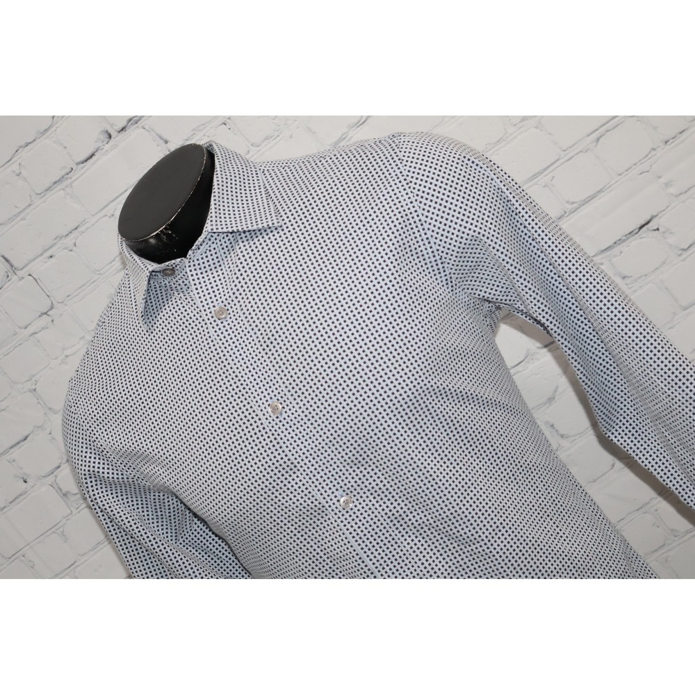 Banana Republic Dress Shirt Mens Medium Blue Gingham Check Slim Fit Cotton